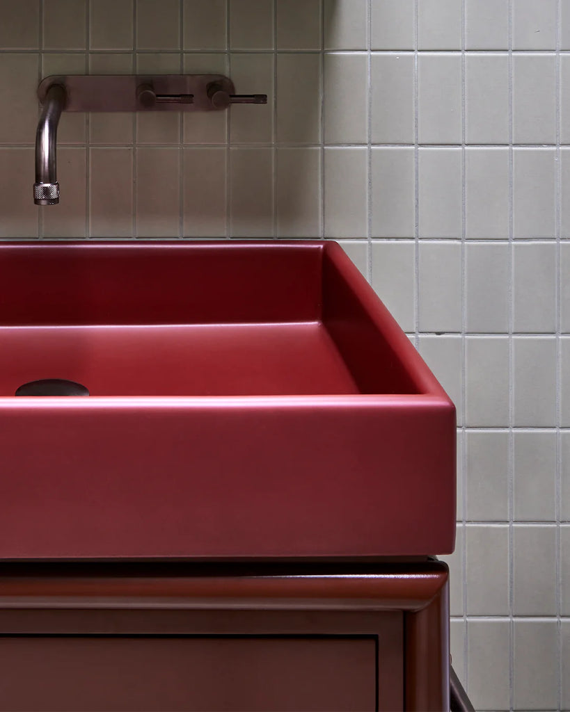Nood Co Box Basin Wall Hung - Clay