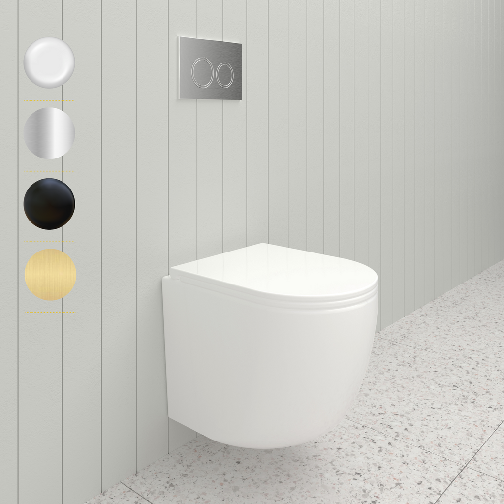 Nortono Wall Hung Toilet Rimless Gloss White Sigma 8 With Flush Button
