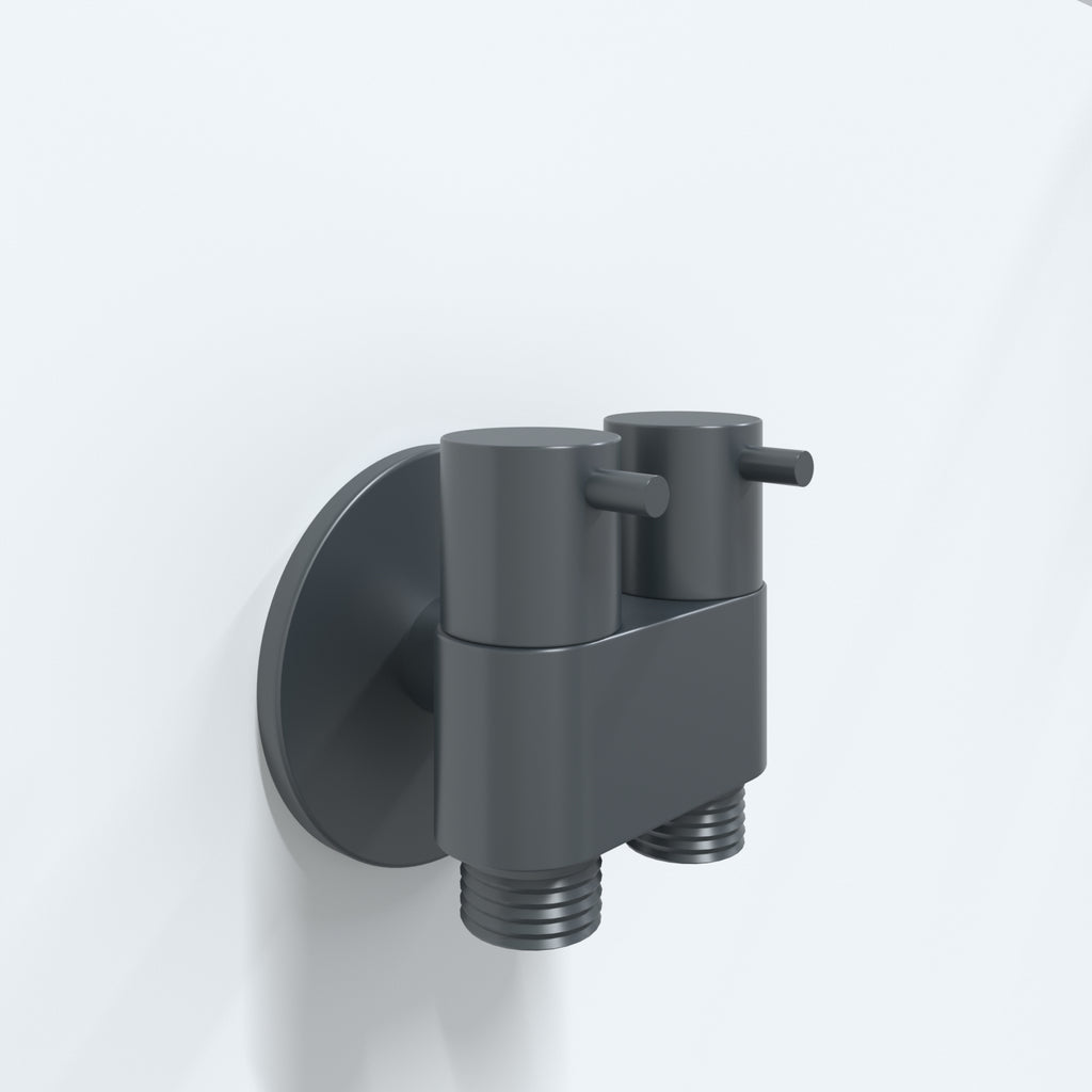 Premium Bidet Dual Mini Cistern Tap - Gunmetal