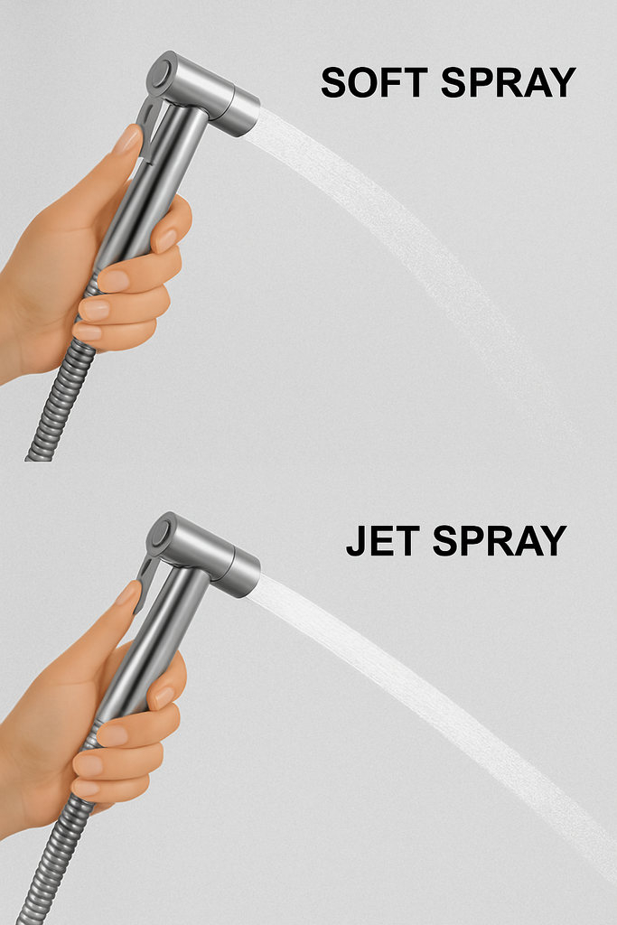 Premium Luxury Toilet Trigger Bidet Spray Kit with 1.2m Anti Burst Hose - Brushed Nickel