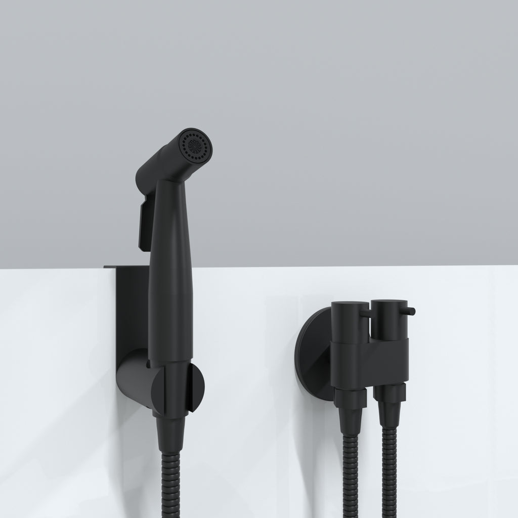 Premium Luxury Toilet Trigger Bidet Spray Kit with 1.2m Anti Burst Hose - Matte Black