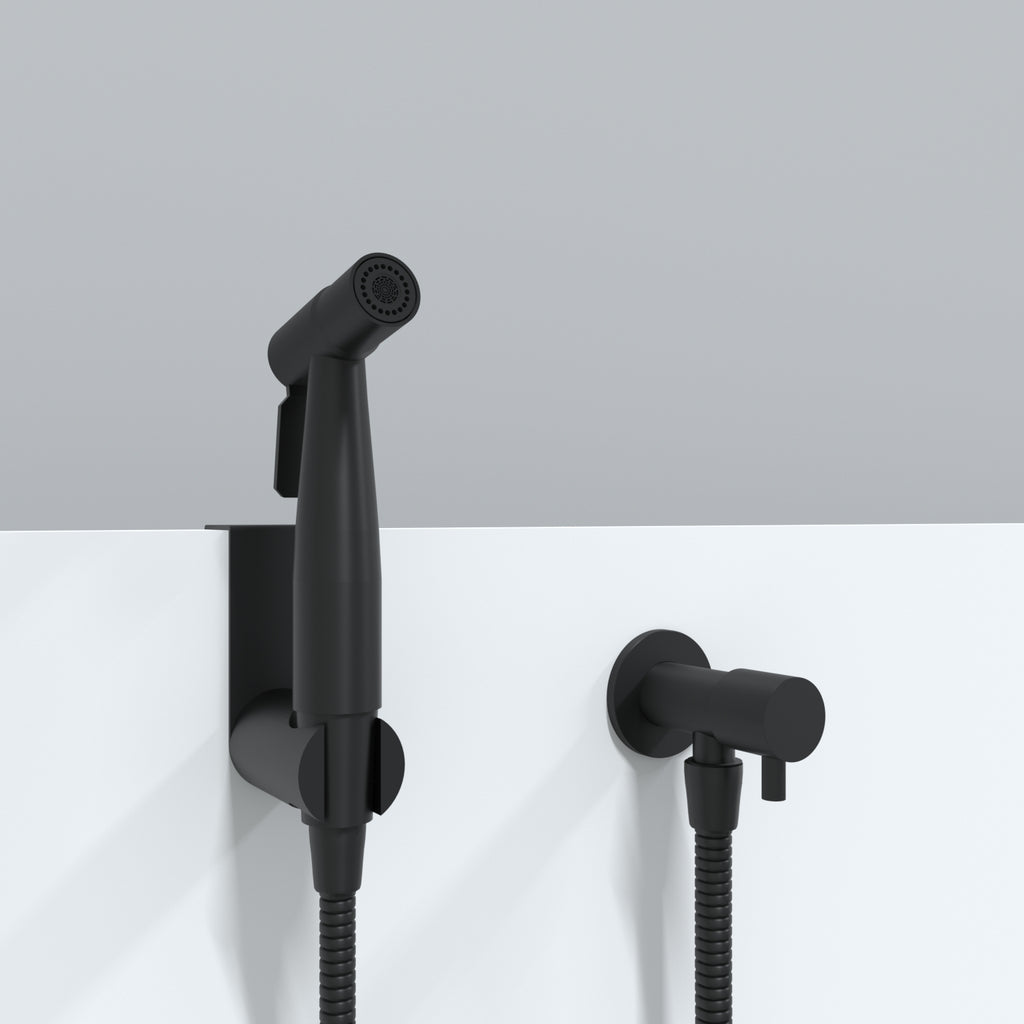 Premium Luxury Toilet Trigger Bidet Spray Kit with 1.2m Anti Burst Hose - Matte Black