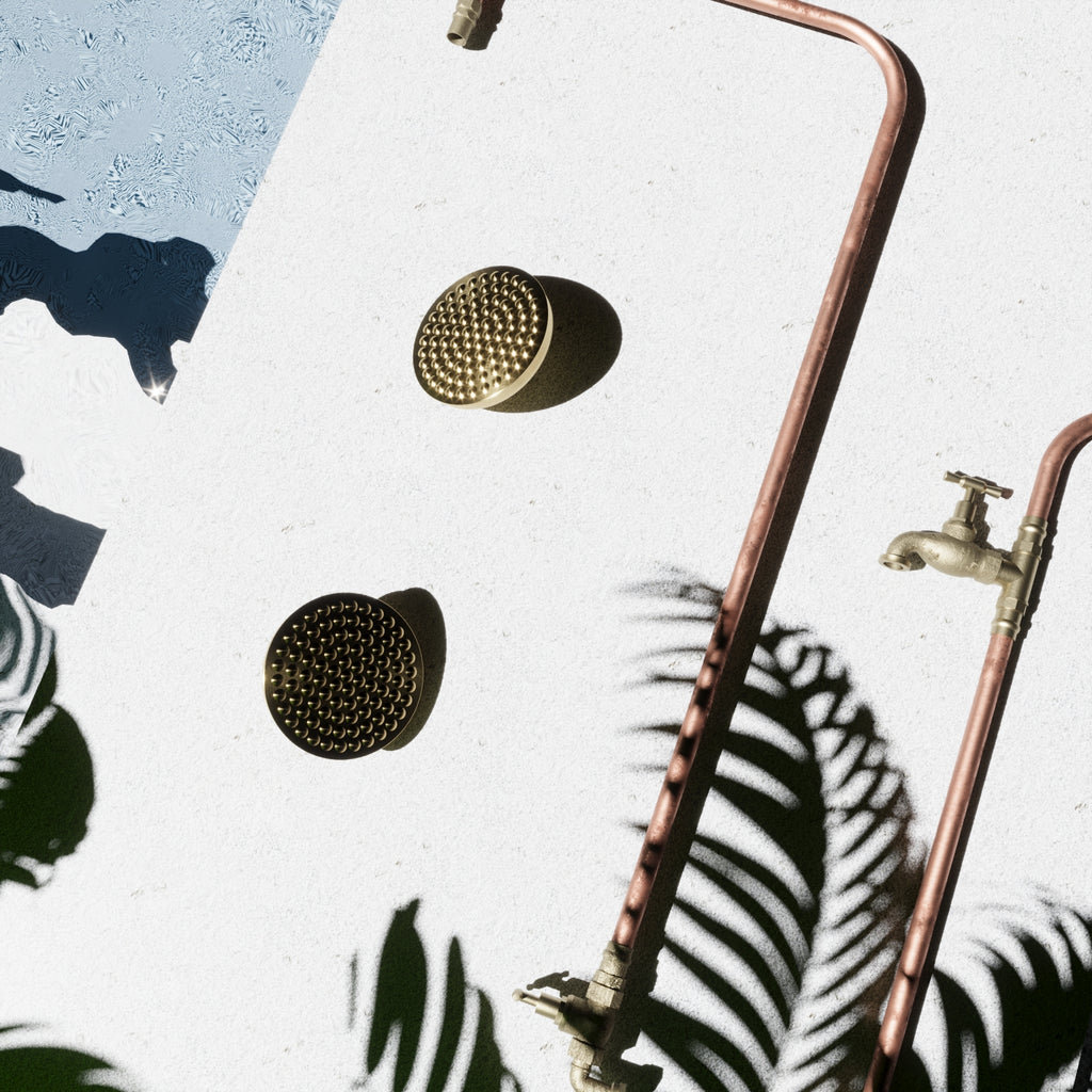 Haven 150mm Brass Copper Outdoor Shower Cold Water Foot Tap