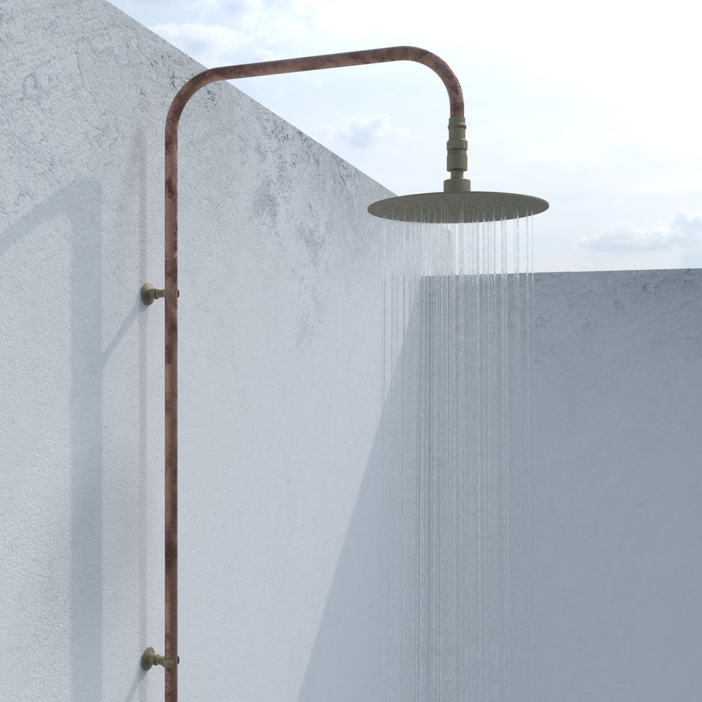 Haven Brass Copper Outdoor Shower Hot & Cold Water Foot Tap