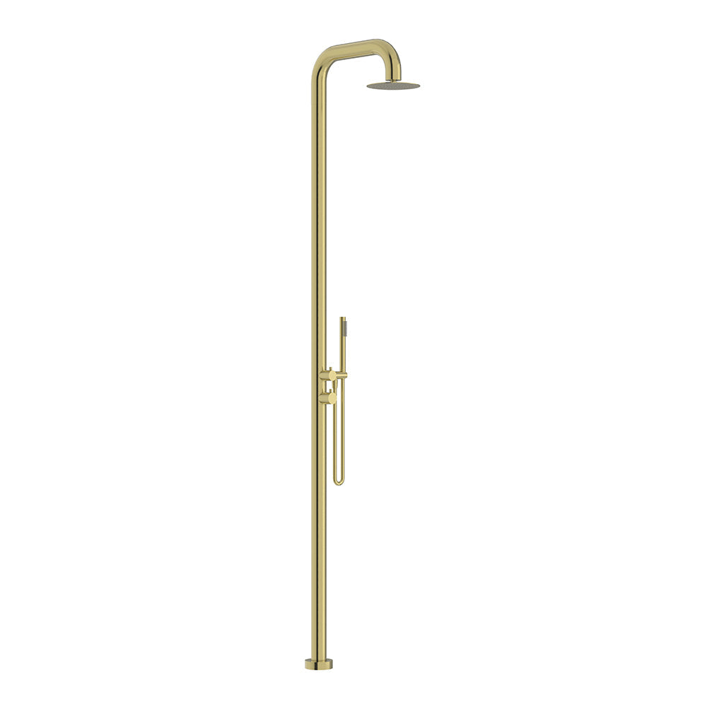 Elle Freestanding Outdoor Shower 316 Stainless Steel - Brushed Gold