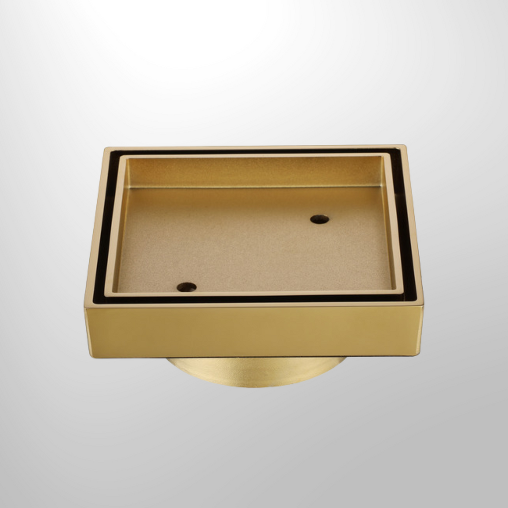 Tile Insert Floor Waste Brushed Gold