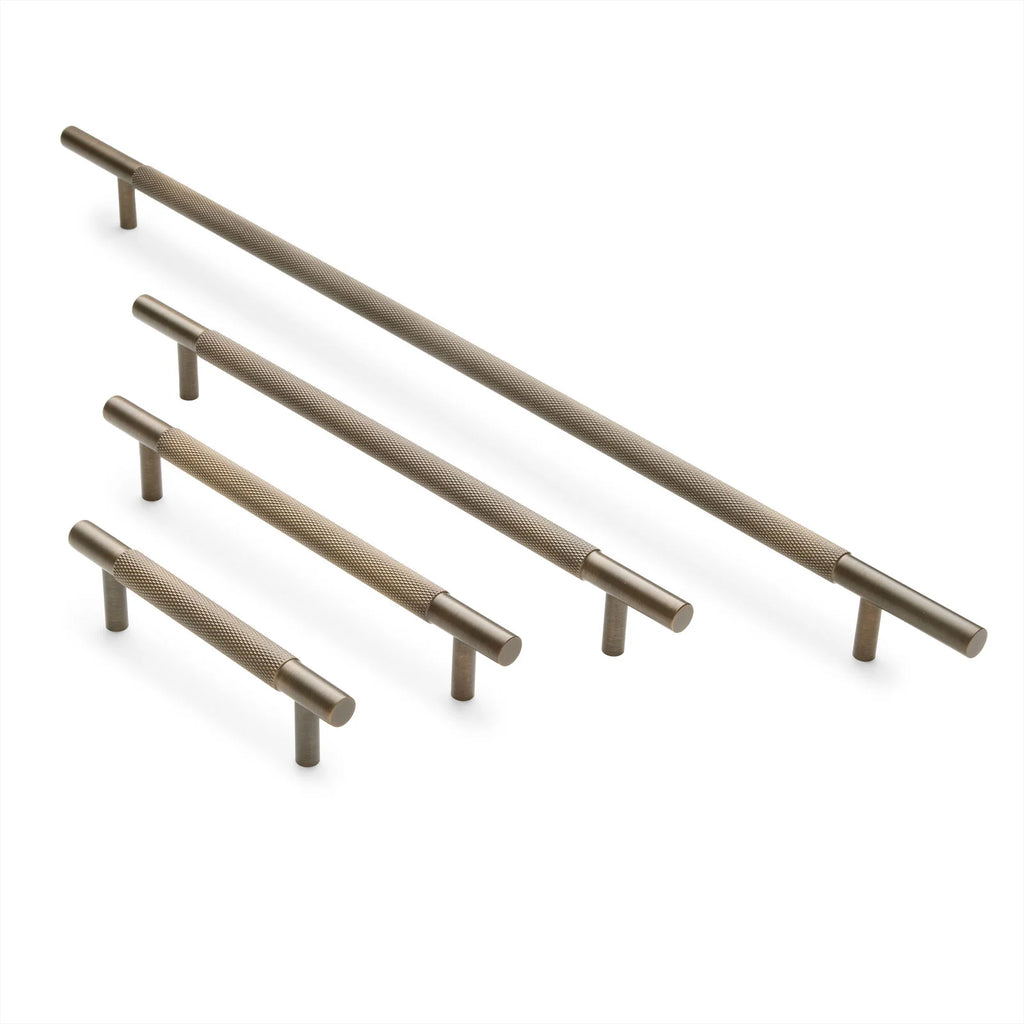 Manovella Knurled Drawer Pull - Charmian - Aged Brass