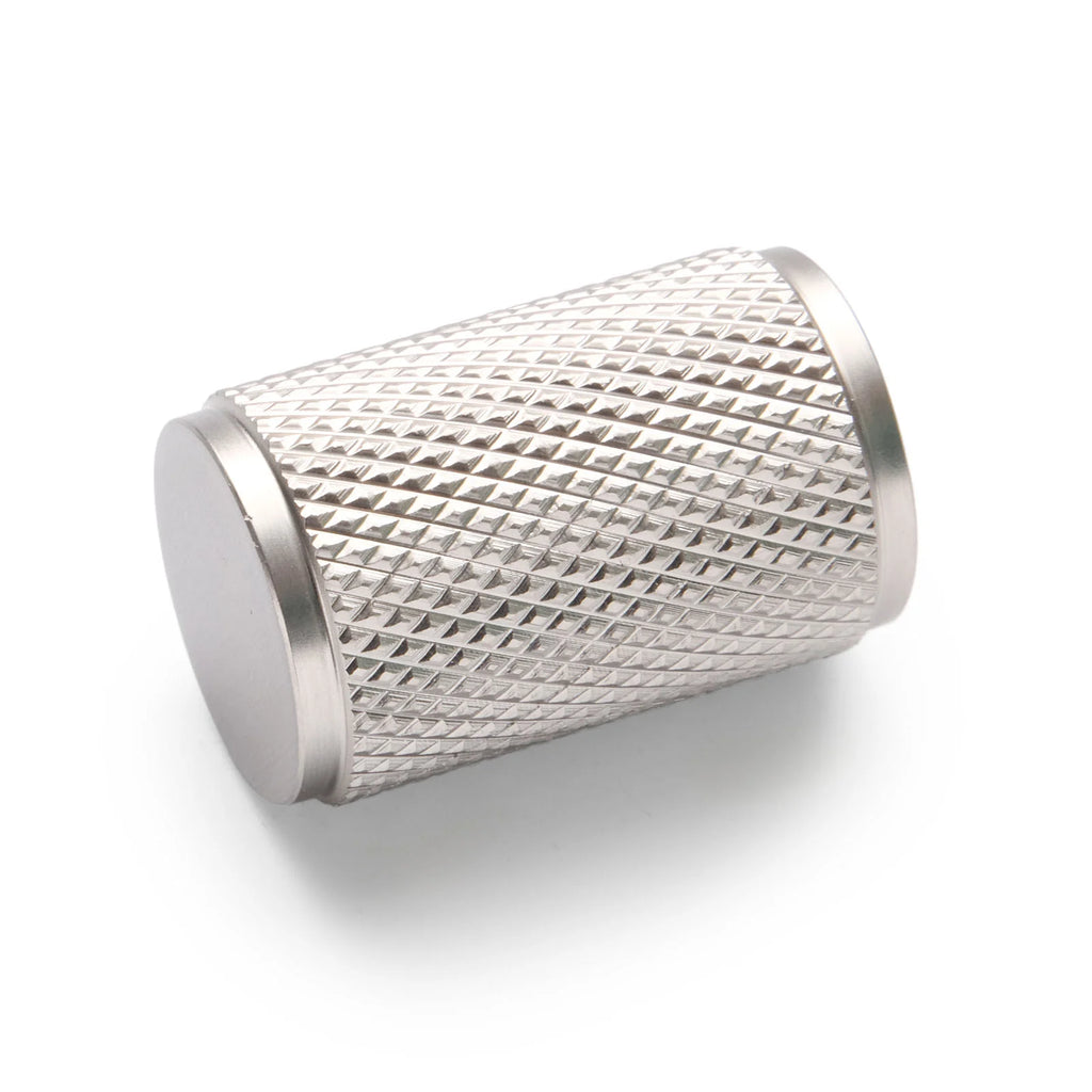 Manovella Knurled Cabinet Knob - Helena - Brushed Nickel