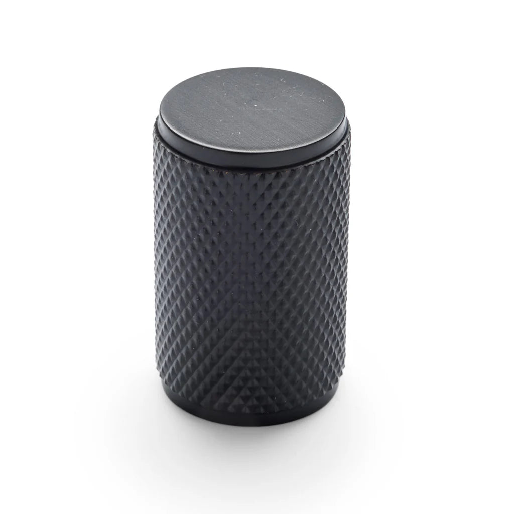 Manovella Knurled Cabinet Knob - Helena - Matte Black
