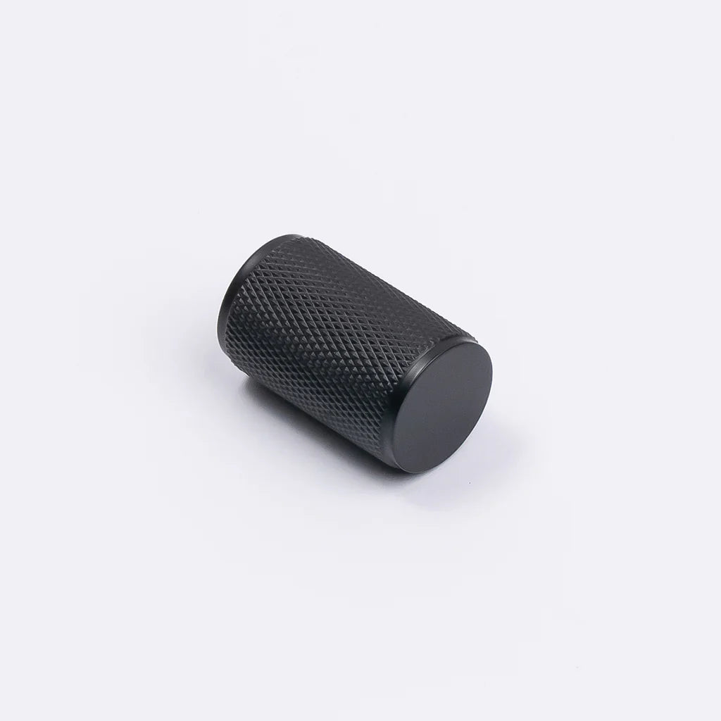 Manovella Knurled Cabinet Knob - Helena - Matte Black