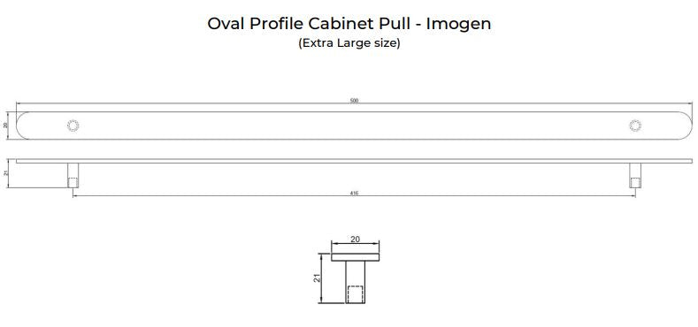 Manovella Oval Profile Cabinet Pull - Imogen - White