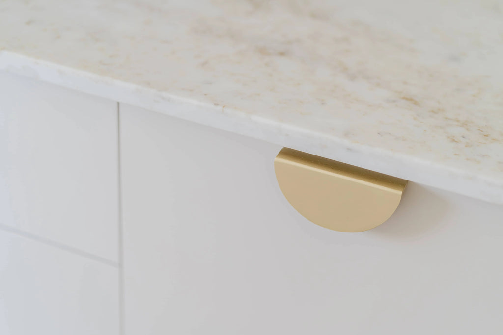 Manovella Half Moon Cabinet Pull - Iris - Brushed Brass