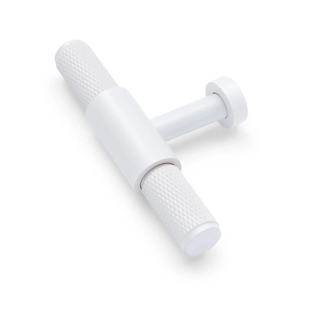 Manovella Knurled Cabinet T-Bar Pull - Miranda - White