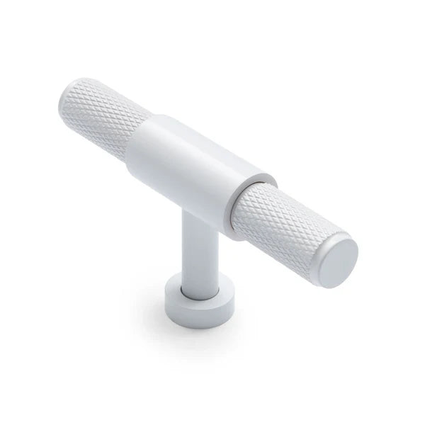 Manovella Knurled Cabinet T-Bar Pull - Miranda - White