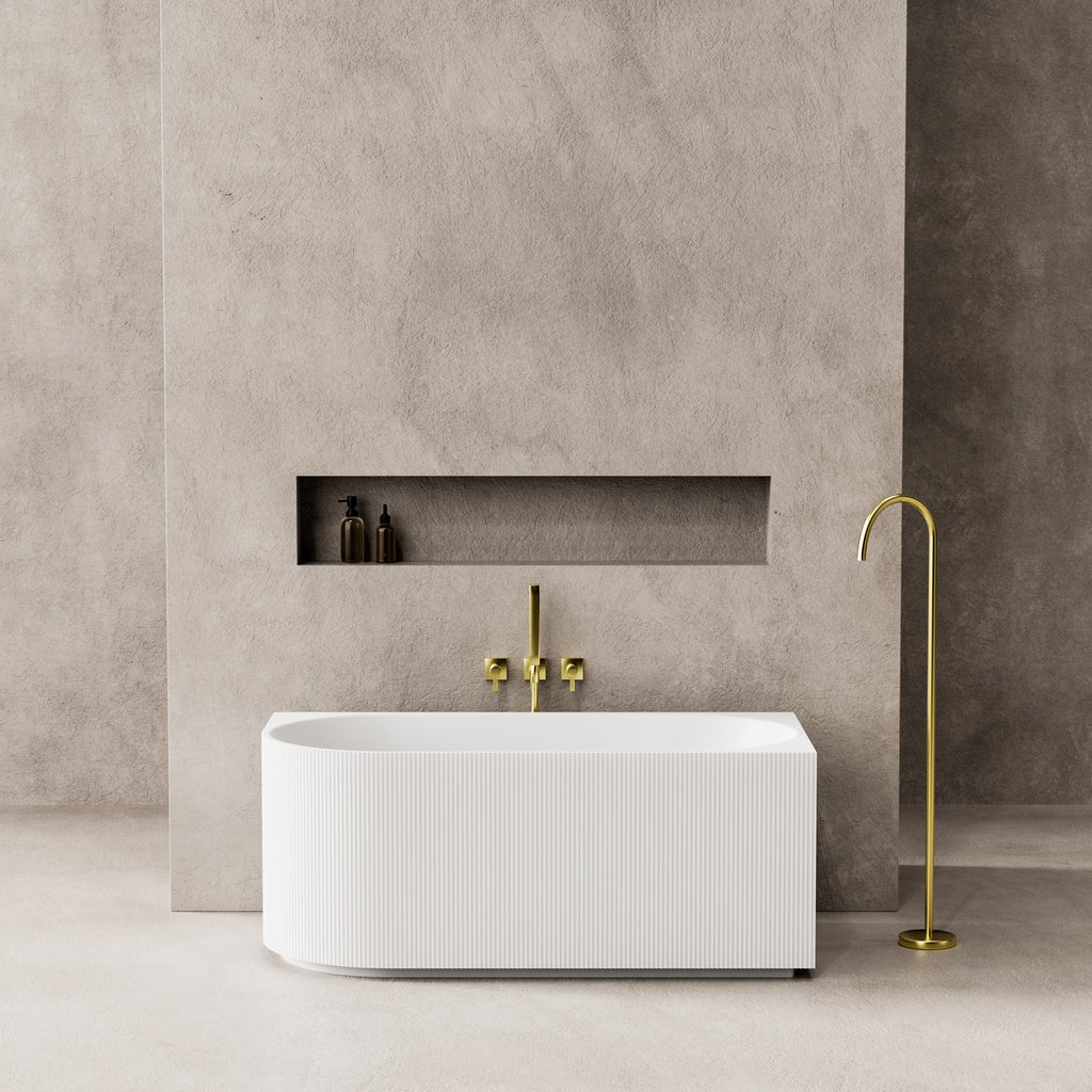 Capri Back to Wall Bathtub - Gloss White