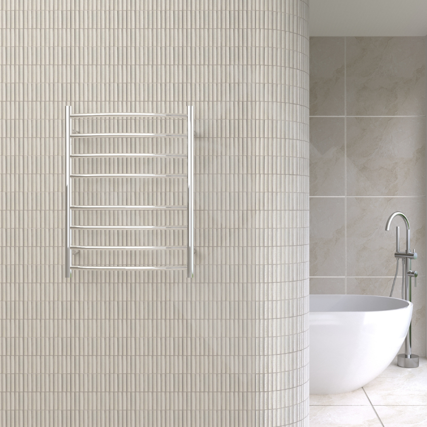 Thermogroup 7 Straight Square Heated Ladder Towel Rail - Polished Stainless