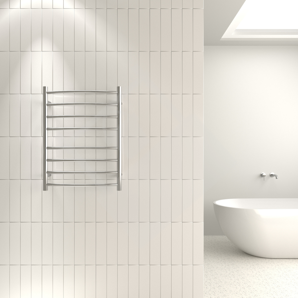Thermogroup 7 Straight Square Heated Ladder Towel Rail - Polished Stainless