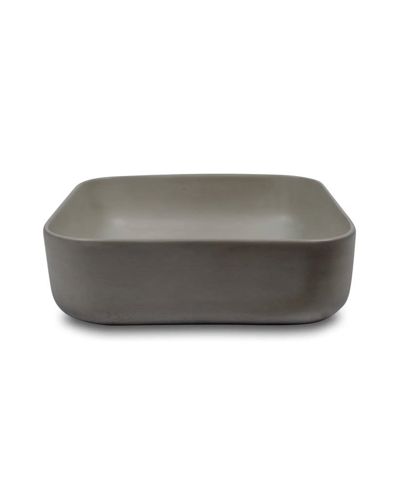 Nood Co Cube Basin Wall Hung - Mid Tone Grey