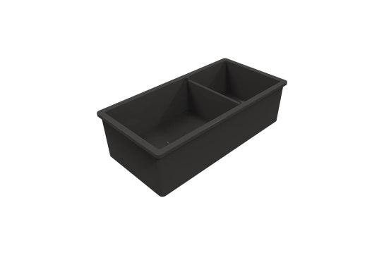 Turner Hastings Cuisine 93 x 48 One and a Half Bowl Inset / Undermount Fine Fireclay Sink - Matte Black
