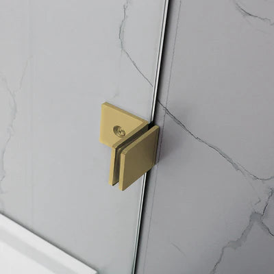 Covey Fixed Panel Over Bathtub Shower Screen - Brushed Gold