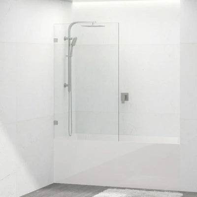 Covey Fixed Panel Over Bathtub Shower Screen - Brushed Nickel