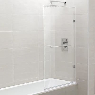 Covey Fixed Panel Over Bathtub Shower Screen - Gunmetal Grey