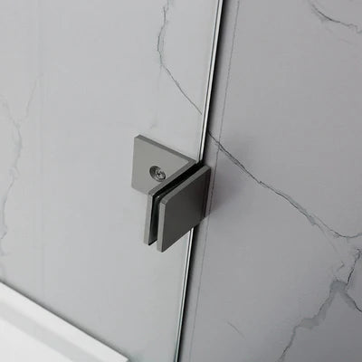 Covey Fixed Panel Over Bathtub Shower Screen - Gunmetal Grey
