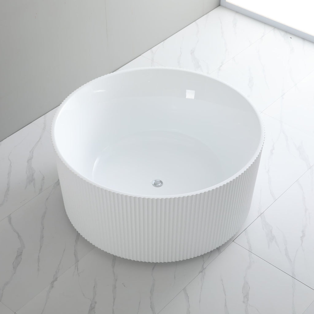 Como Groove Round Acrylic Freestanding Bathtub