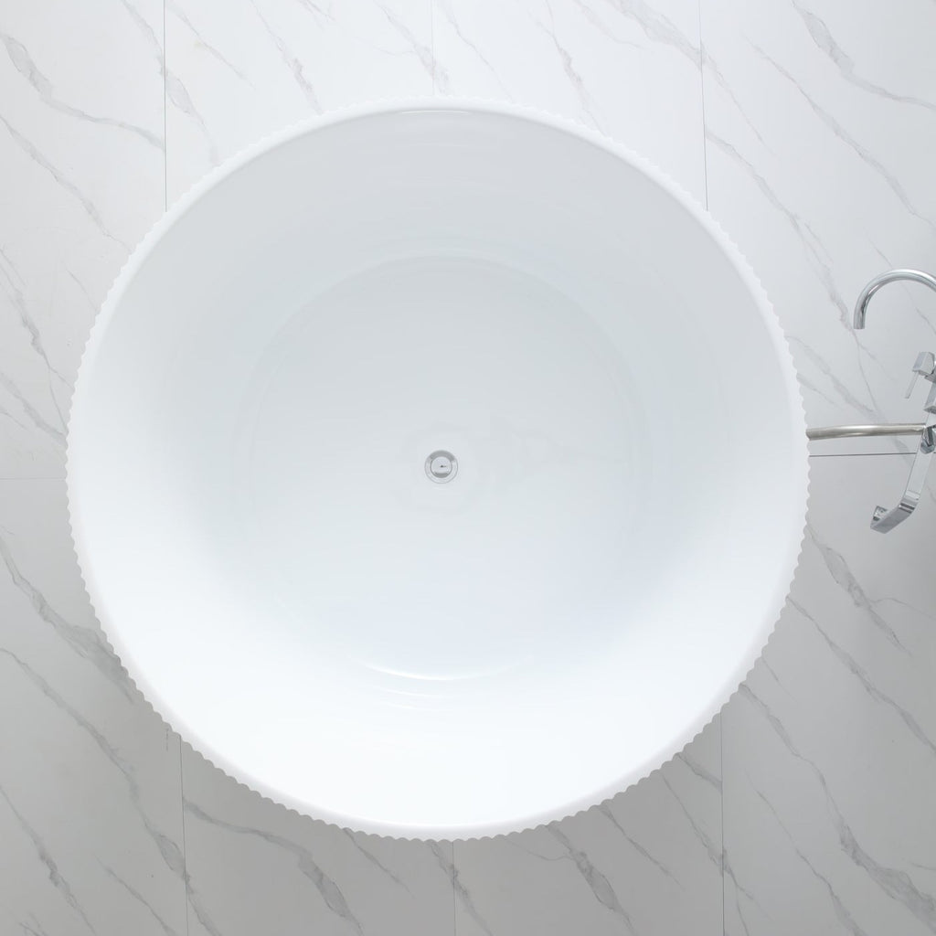 Como Groove Round Acrylic Freestanding Bathtub