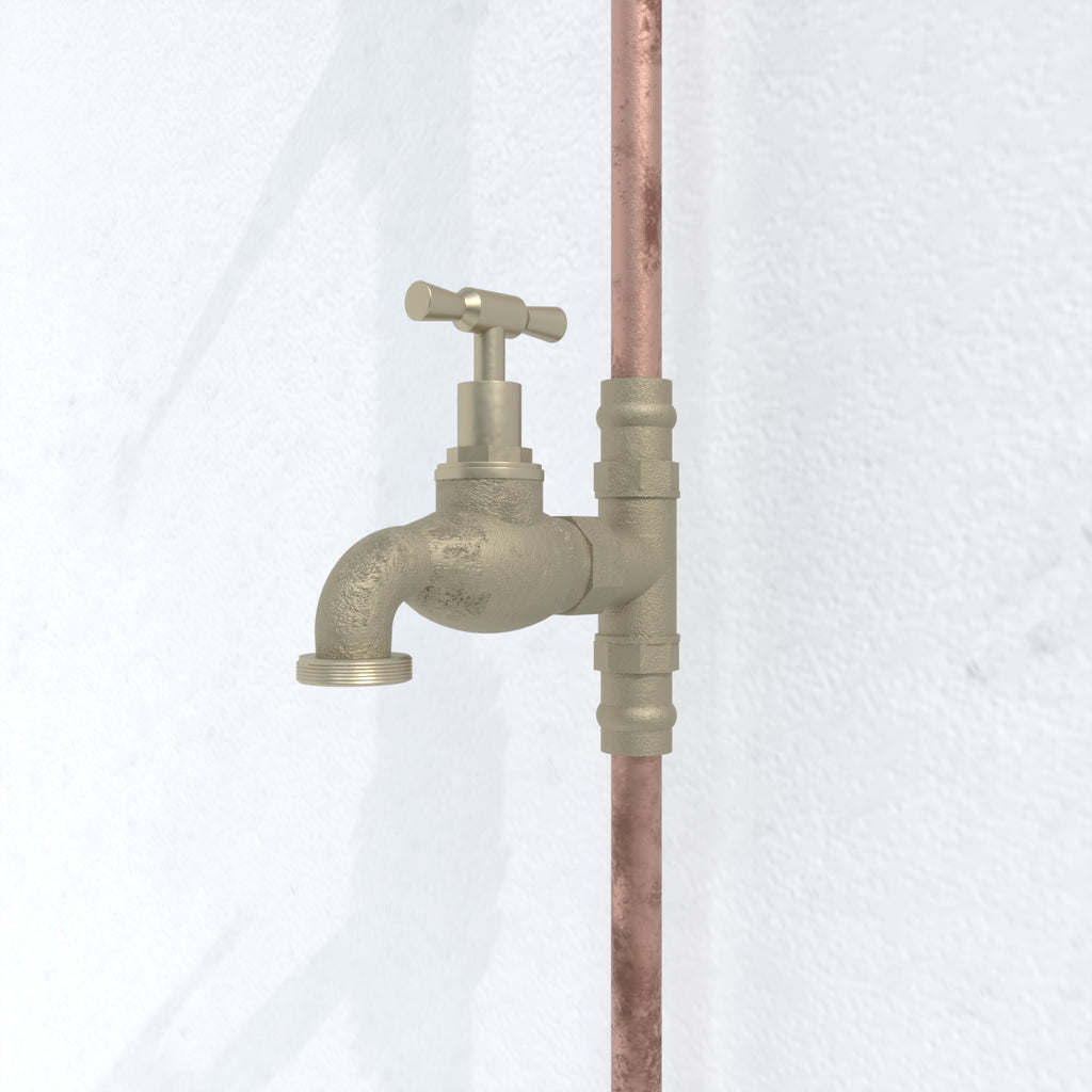Haven 150mm Brass Copper Outdoor Shower Cold Water Foot Tap