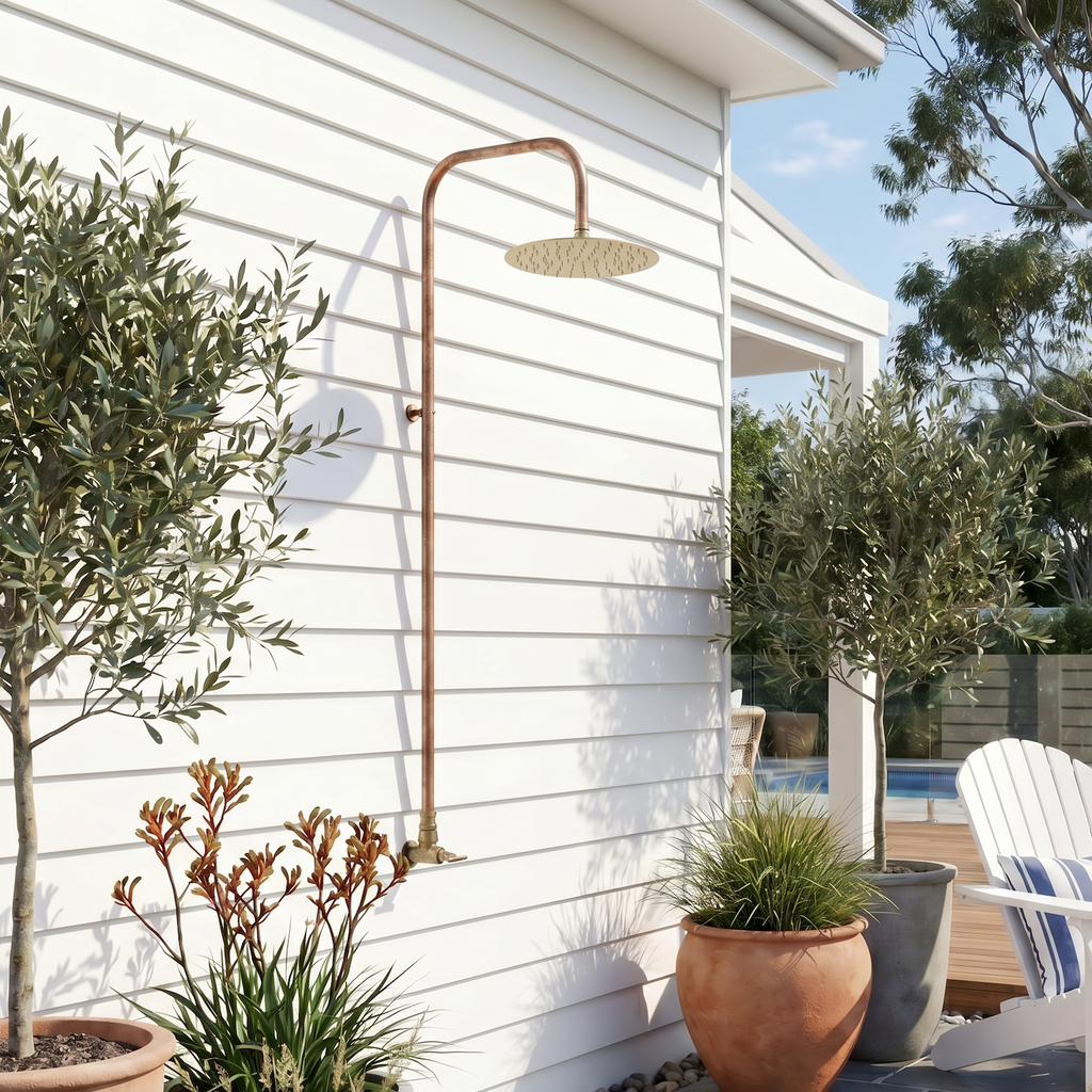 Haven Brass Copper Outdoor Shower Head Set Cold Water