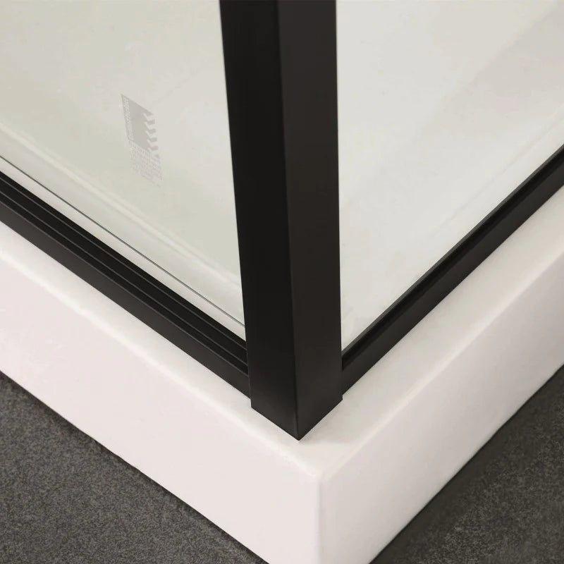 Covey Semi-Framed Adjustable Shower Screen 700 - 1470 x (900/1000) - Matte Black