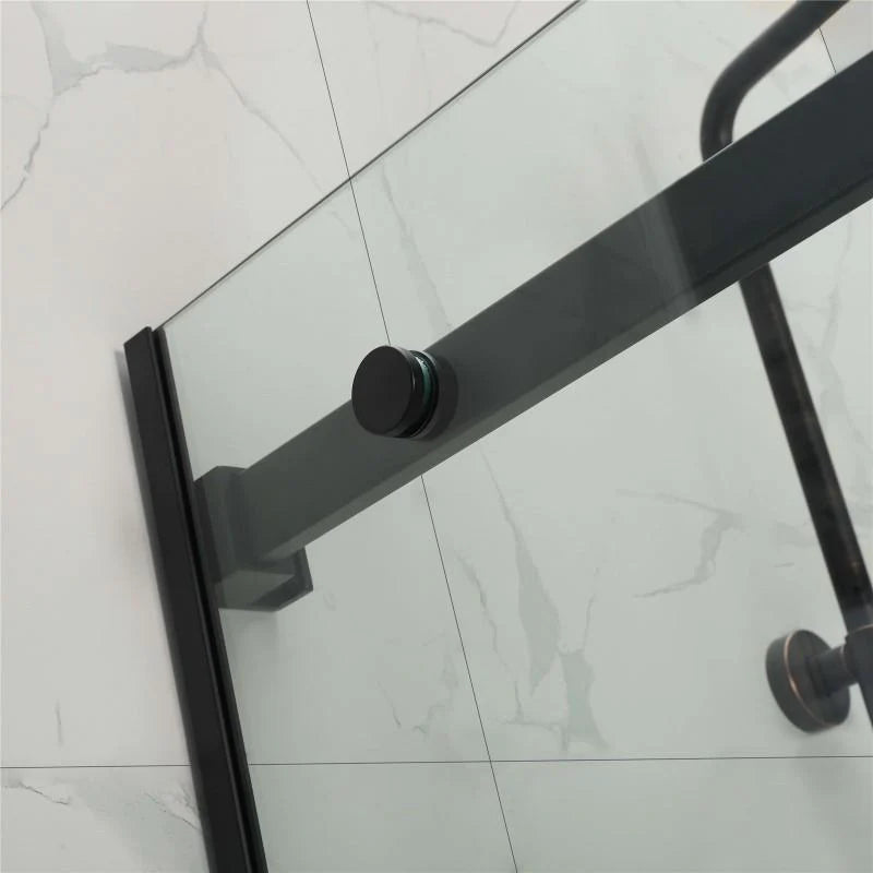 Covey Square Frameless Sliding Adjustable Shower Screen - Black