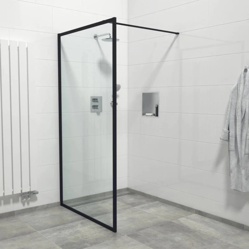 Covey Walk In Fixed Panel - Black