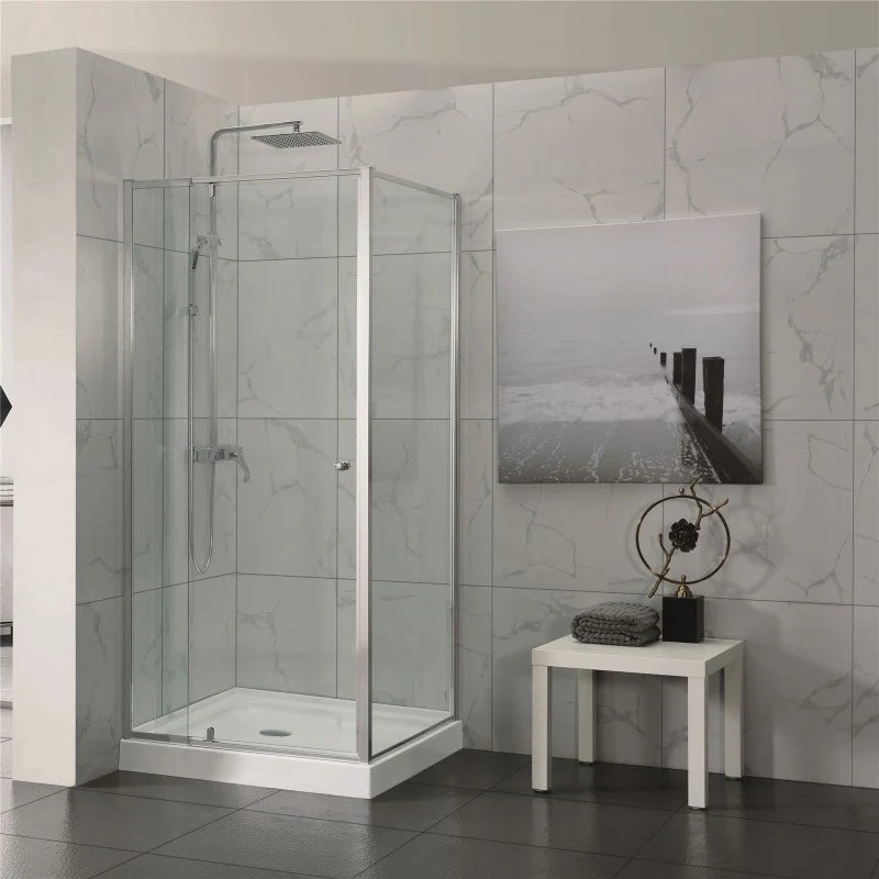 Covey Semi-Framed Adjustable Shower Screen 700 - 1470 x (900/1000) - Chrome