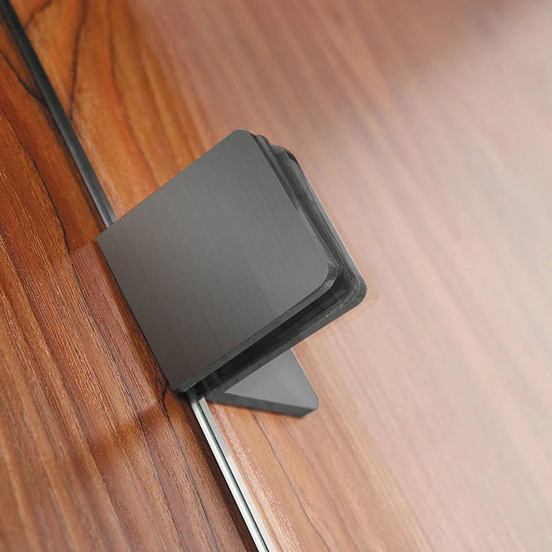 Covey Frameless Fixed Panel Shower Screen Curved Edge - Gunmetal