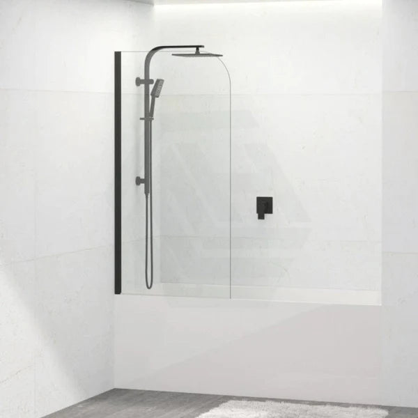 Covey Pivot Over Bath Shower Screen - Matte Black