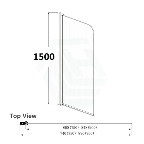 Covey Pivot Over Bath Shower Screen - Matte Black