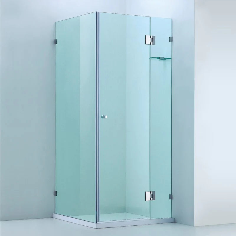 Covey Rectangular Frameless Corner Shower Screen - Chrome