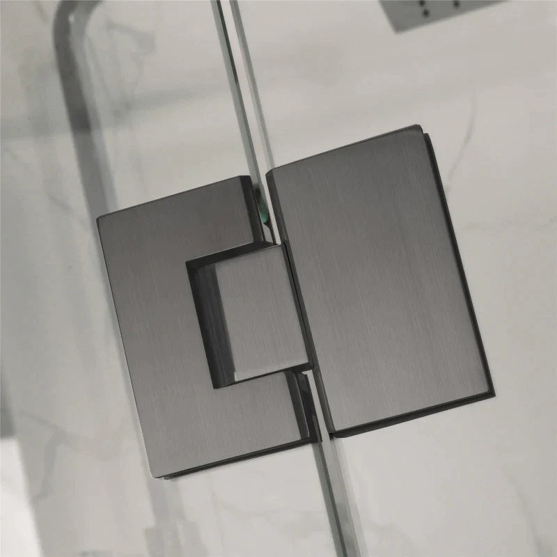 Covey Rectangular Frameless Corner Shower Screen - Gunmetal