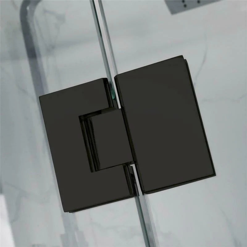Covey Rectangular Frameless Corner Shower Screen - Matte Black