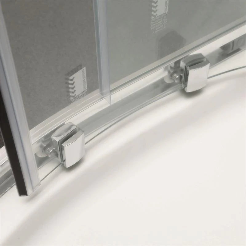 Covey Curved Corner Sliding Semi-Framed Shower Screen - Chrome