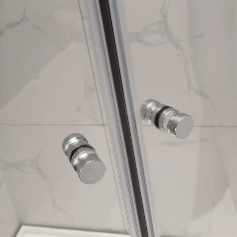 Covey Curved Corner Sliding Semi-Framed Shower Screen - Chrome