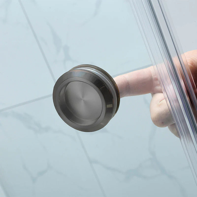Covey Square Frameless Adjustable Wall to Wall Sliding Shower Screen - Gunmetal