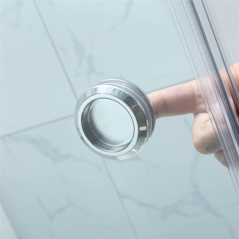 Covey Square Frameless Sliding Adjustable Shower Screen - Chrome