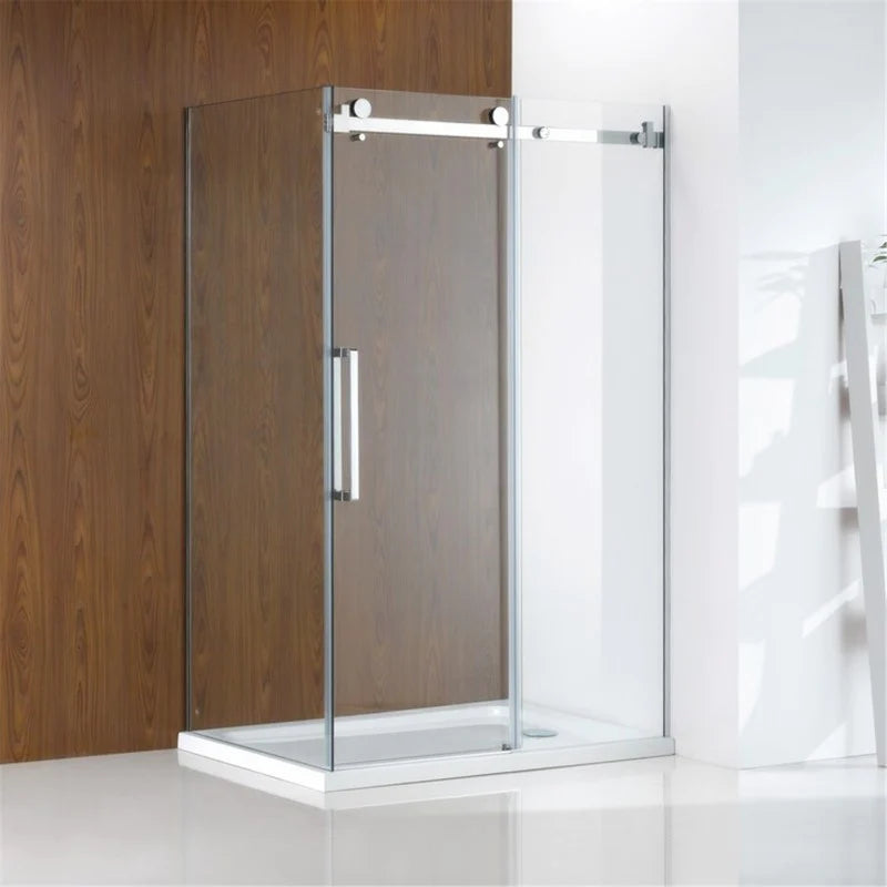 Covey Square Frameless Sliding Adjustable Shower Screen - Chrome