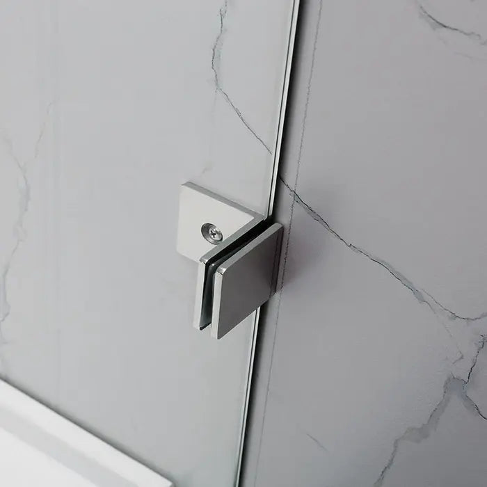 Covey Frameless Fixed Panel Shower Screen - Brushed Nickel