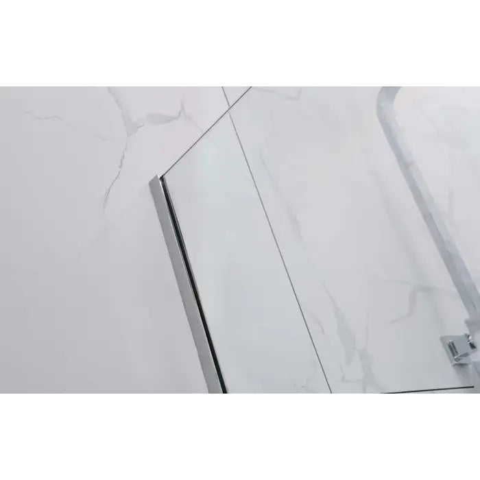 Covey Frameless Single Door Fixed Panel Shower Screen with Glass Channel - Chrome