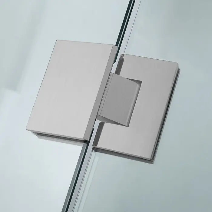 Covey Rectangular Frameless Corner Shower Screen - Brushed Nickel