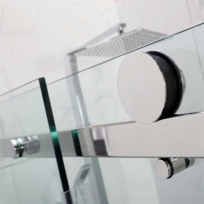 Covey Square Frameless Adjustable Wall to Wall Sliding Shower Screen - Chrome